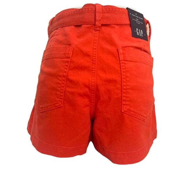 Gap [Size 8 NWT] Coral Red Belted High Rise 4" Seafarer Shorts - Size 8 - Picture 3 of 13